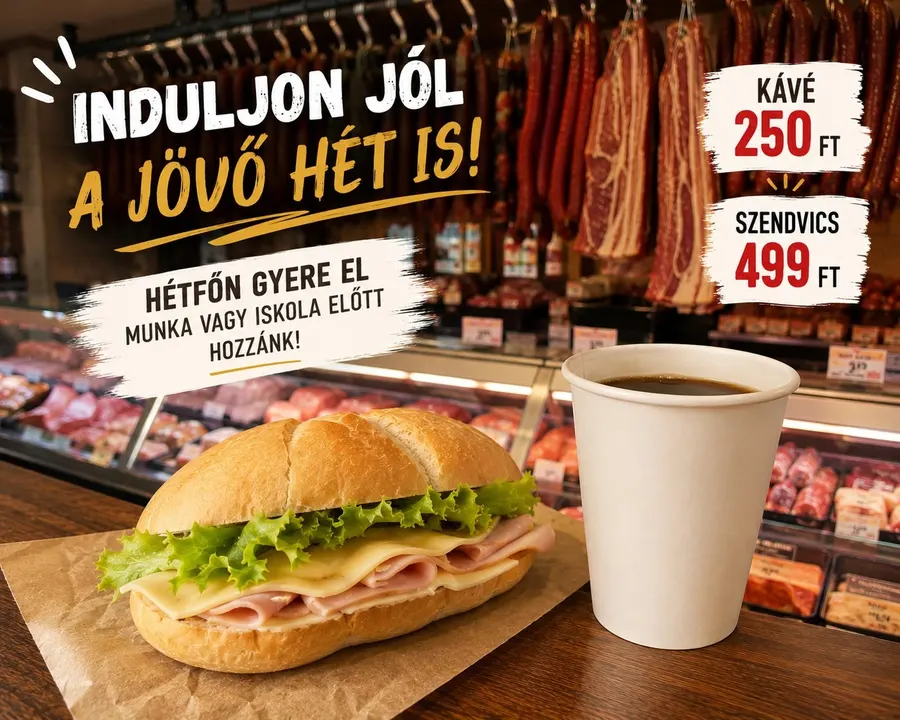 Szendvics és kávé